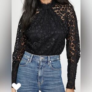 Saloni Alec Black Lace Blouse